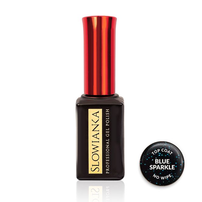Hovedbilde Top Coat No Wipe Blue Sparkle 10g